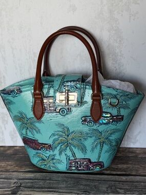 HARDTOFIND BRAHMIN Jenny Tropic Blue Copa Cabana Genuine Leather NWT FIRM$